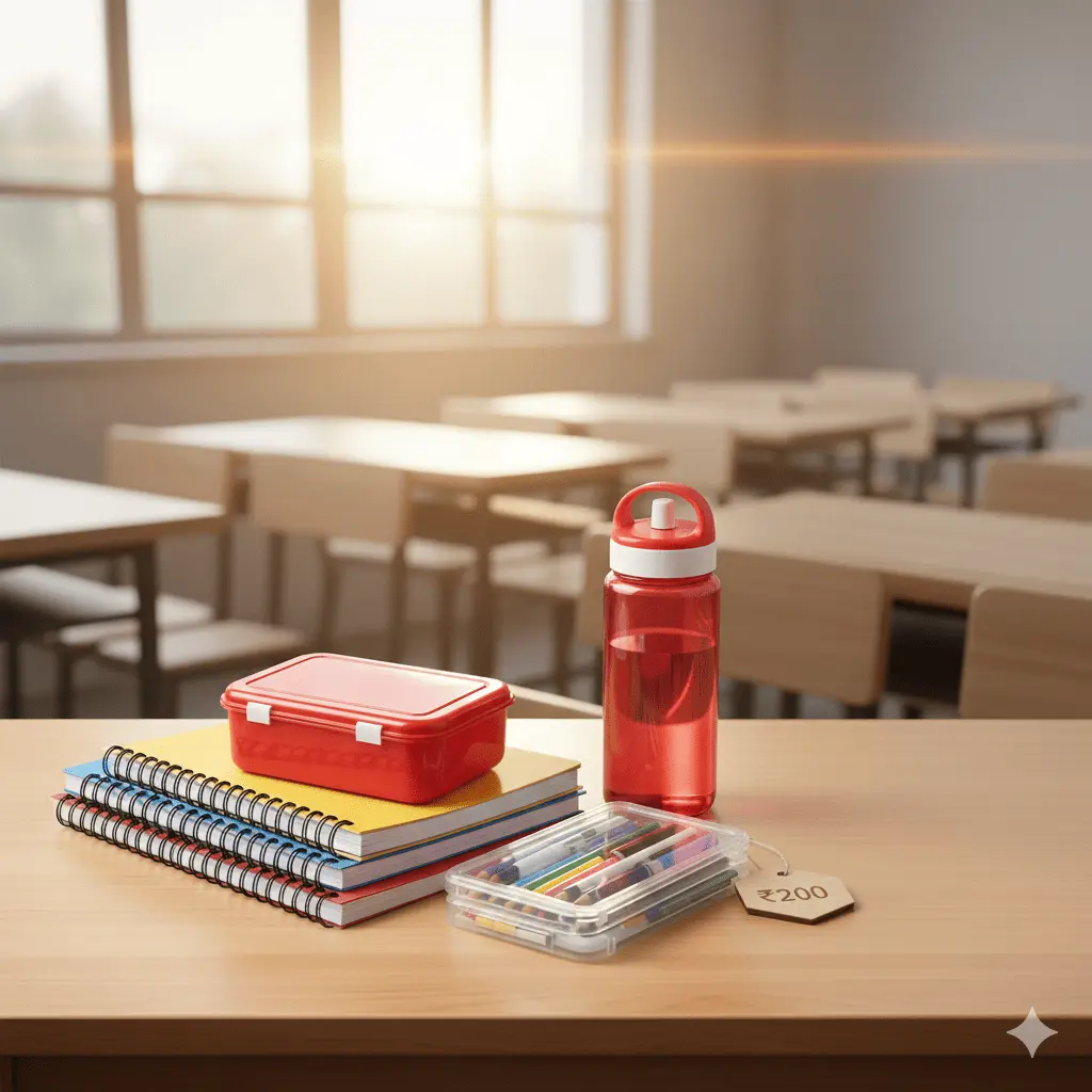 A lunch box and water bottle set.